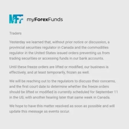 MyForexFunds Ditutup: Memahami Biaya CFTC dan Apa Artinya